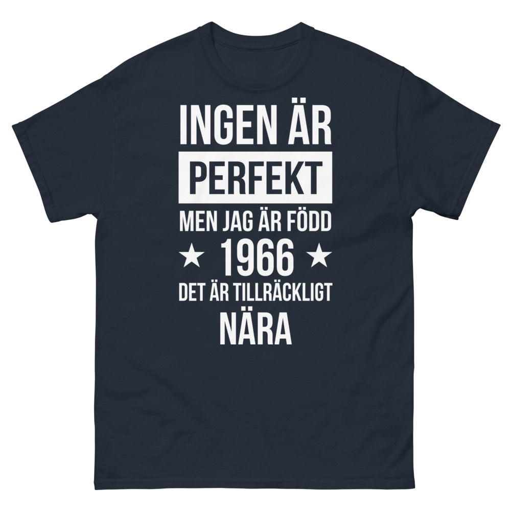 T-shirt Suédois marine - jag är född 1966