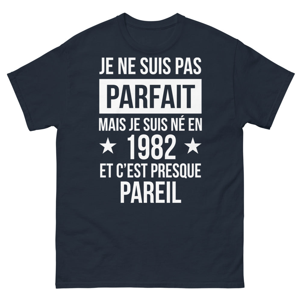 T-shirt années 80 marine - né en 1982