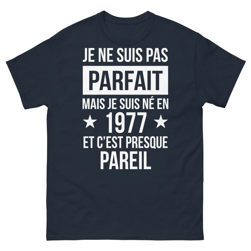 T-shirt né en 1977 noir dos - clin d'œil années 70
