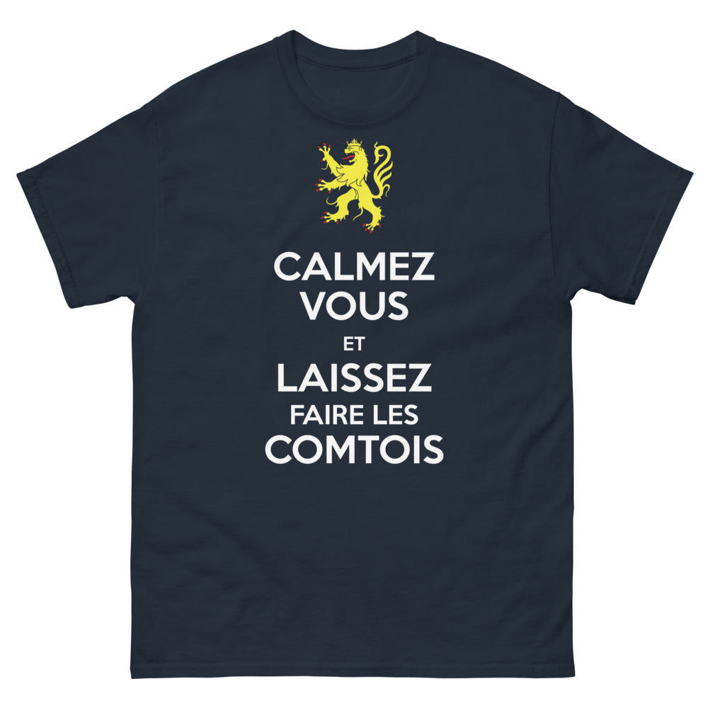 T-shirt Comtois marine - Calmez-vous et laissez-faire