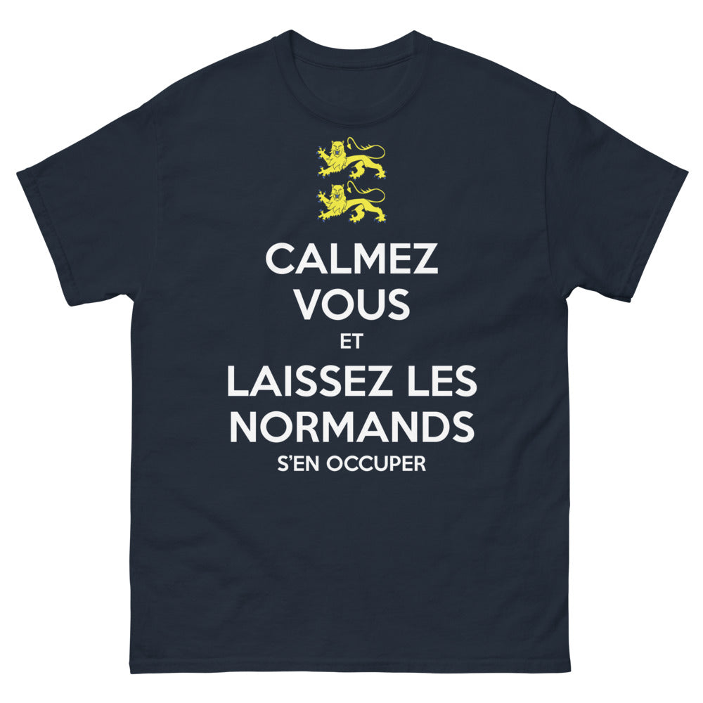 T-shirt Normandie marine - Calmez-vous et laissez les Normands s'en occuper