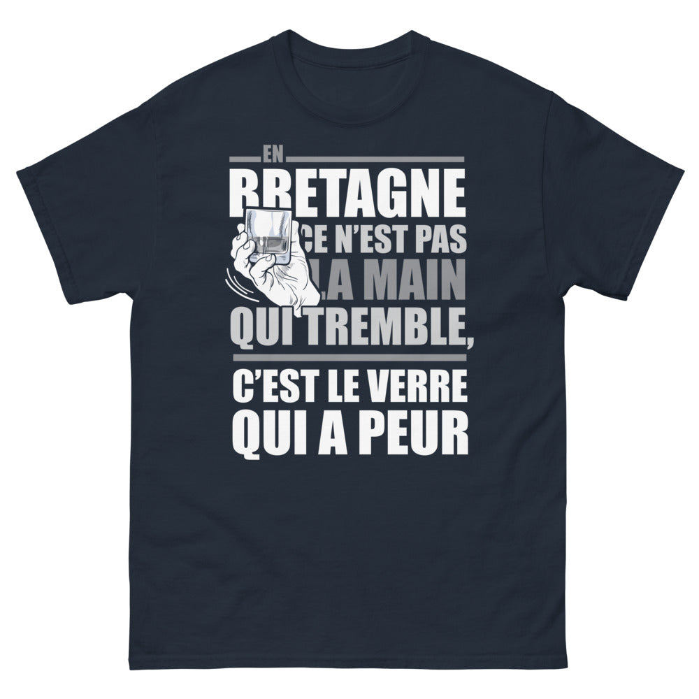 T-shirt Bretagne bleu marine - le verre tremble avant ta main