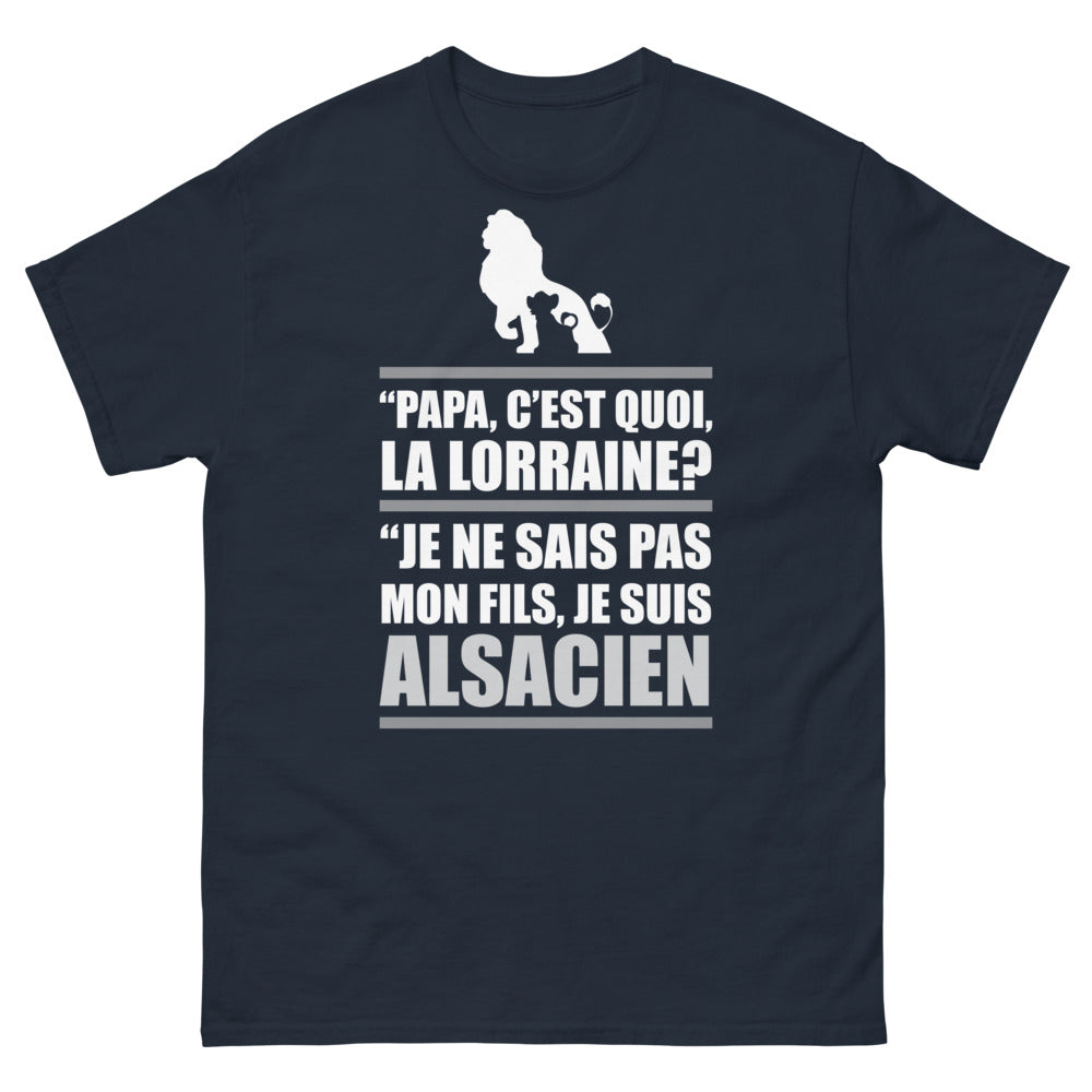 T-shirt Alsacien marine - Papa c'est quoi la Lorraine ?