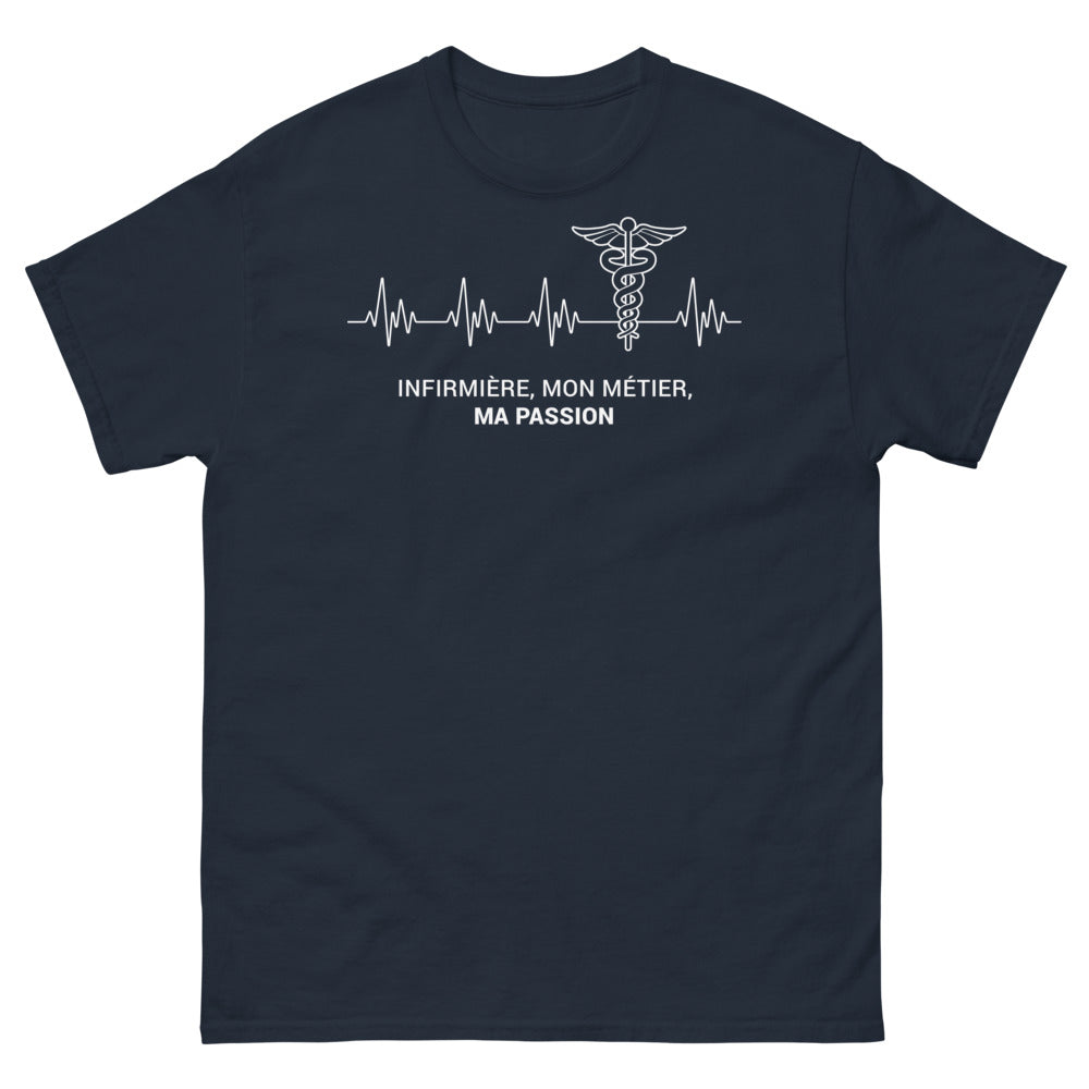T-shirt infirmière marine - mon métier, ma passion