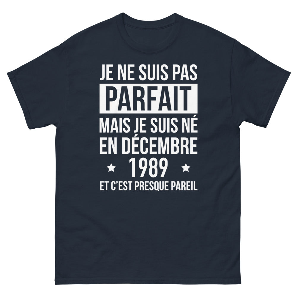 T-shirt Nostalgie noir dos - né en décembre 1989