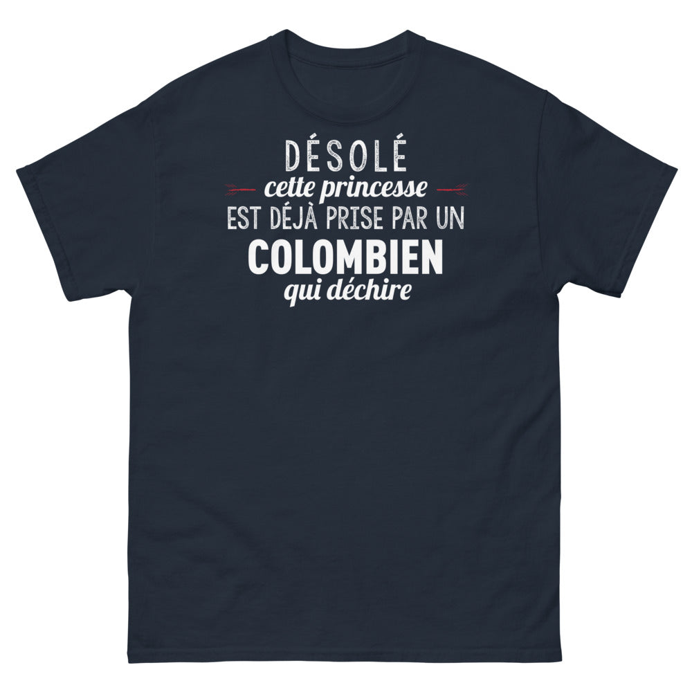 T-shirt Princesse prise par un Colombien marine - princesse prise par un colombien