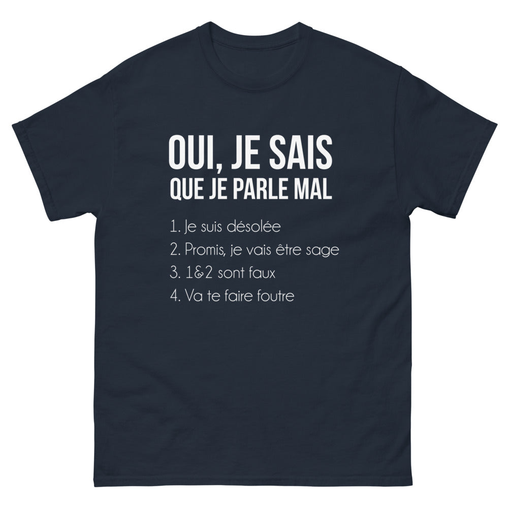 T-shirt Occitanie marine - oui, je sais que je parle mal