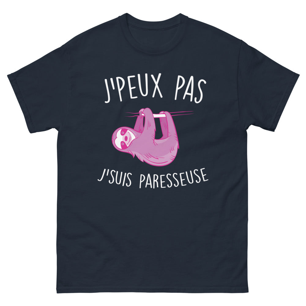 T-shirt paresseux marine - J'suis paresseuse