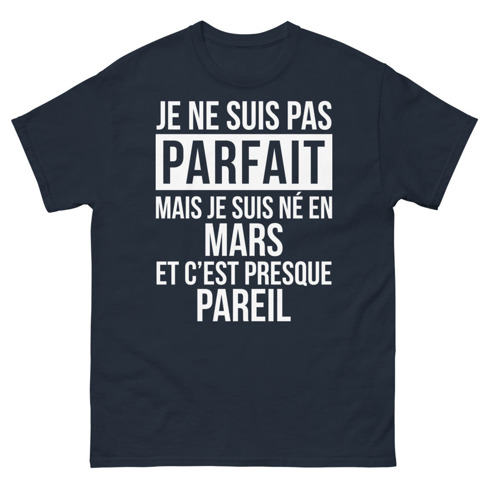 T-shirt Mars marine - Né en Mars, presque parfait