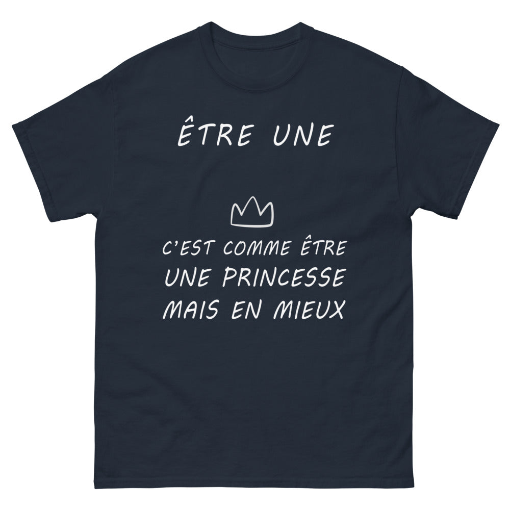 T-shirt Princesse mais en mieux bleu marine - être une princesse mais en mieux