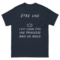 Thumbnail for T-shirt Princesse mais en mieux bleu marine - être une princesse mais en mieux