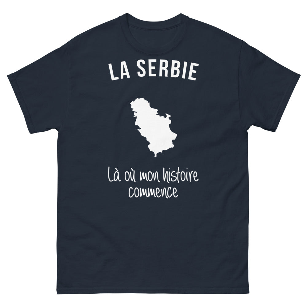 T-shirt Serbie marine - Là où mon histoire commence