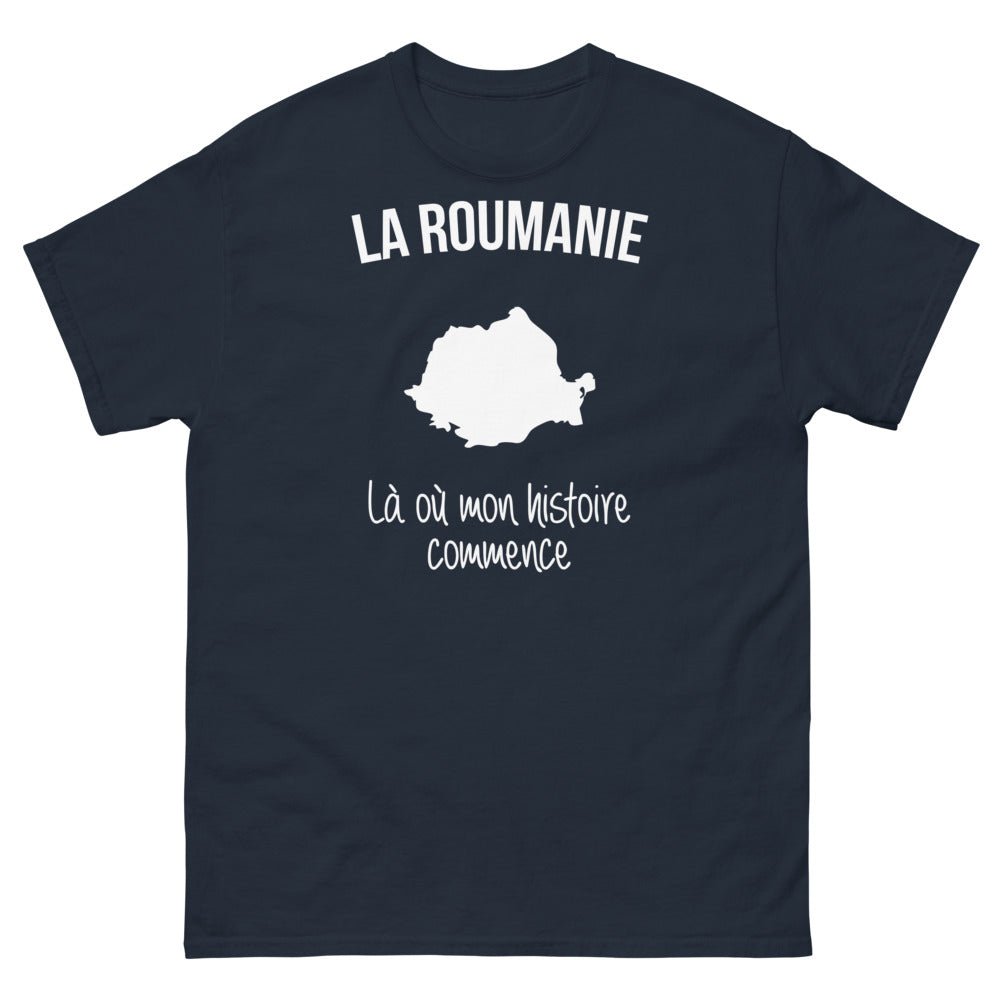 T-shirt Roumanie marine - Là où mon histoire commence