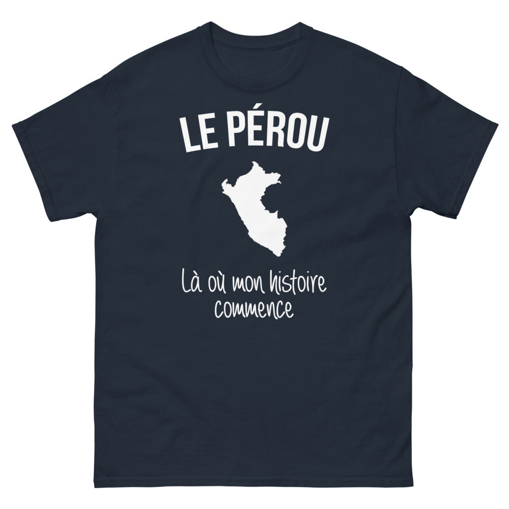 T-shirt péruvien marine - Là où mon histoire commence