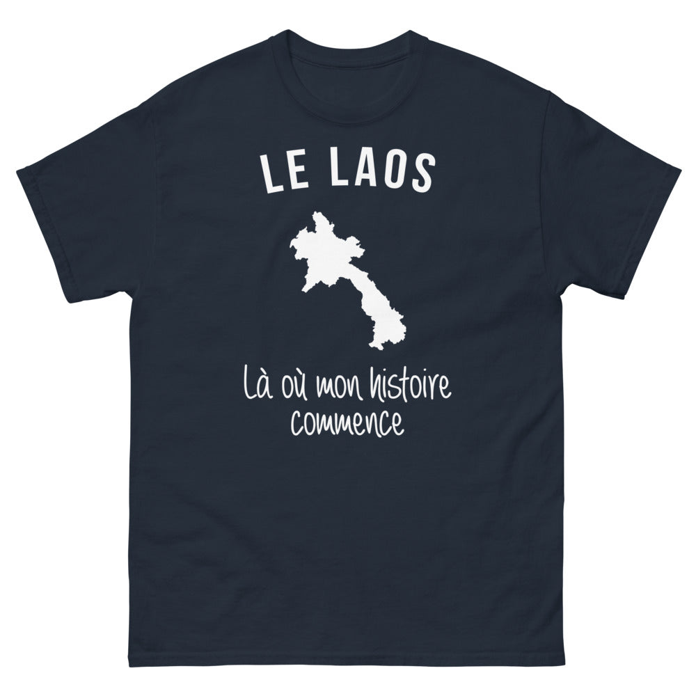 T-shirt Laos marine - Là où mon histoire commence