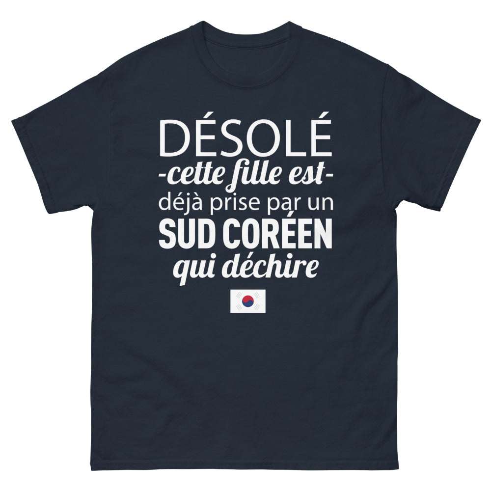 T-shirt Sud-Coréen marine - humour et fierté