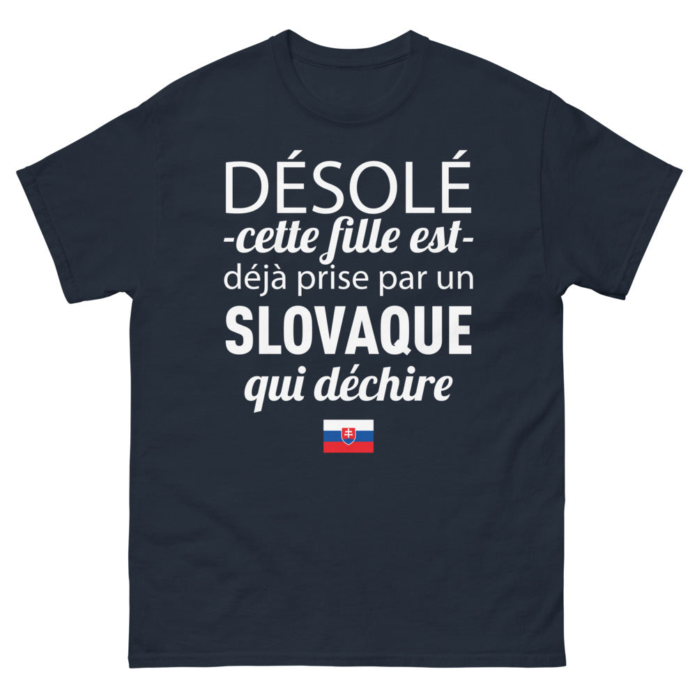 T-shirt Slovaque marine - déclaration d'amour drôle