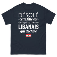 Thumbnail for T-shirt Liban marine - Désolée, cette fille est déjà prise par un Libanais