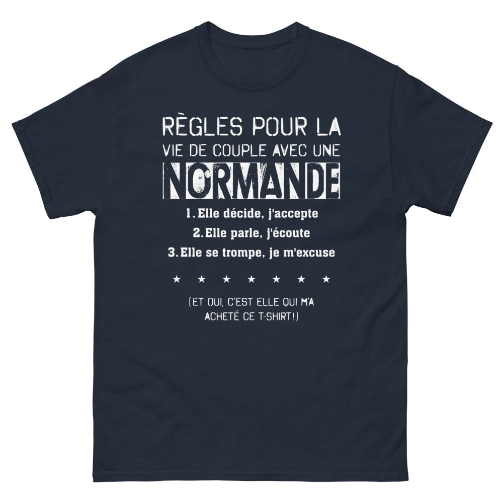 T-shirt Normande noir dos - humour piquant