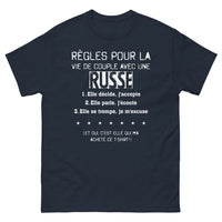 Thumbnail for T-shirt Règles de Vie de Couple avec une Russe marine - humour décalé