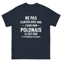 Thumbnail for T-shirt Pologne bleu marine face - fier de mon Polonais
