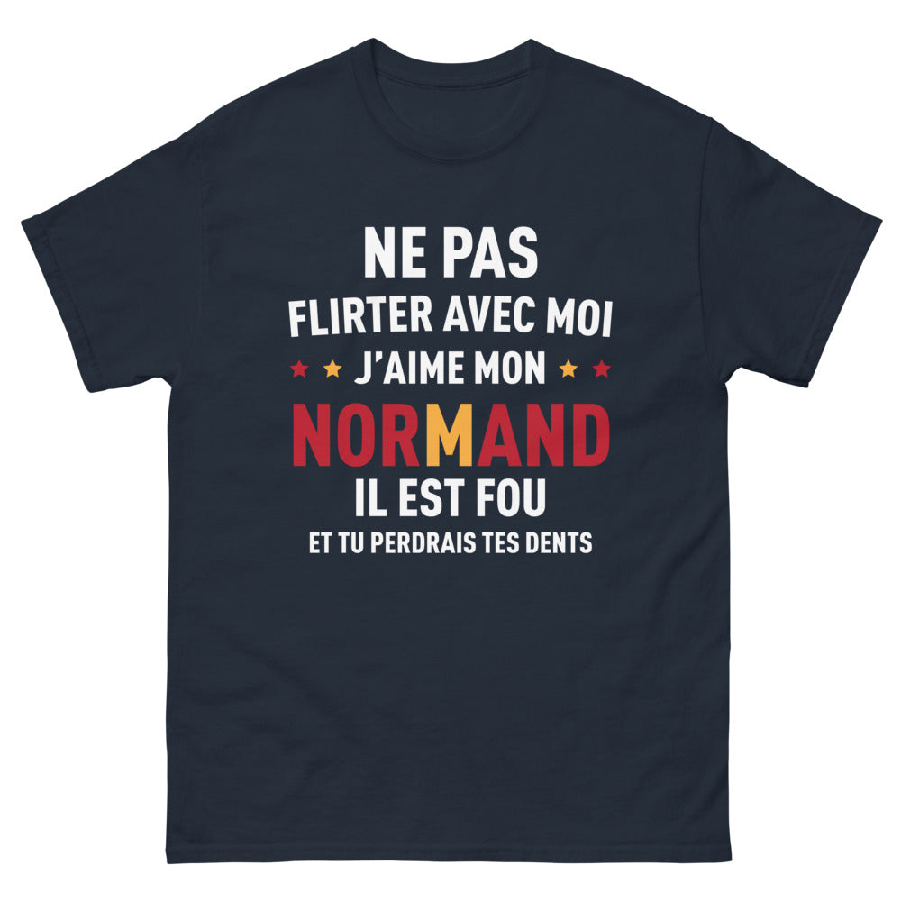 T-shirt Normandie marine - j'aime mon normand