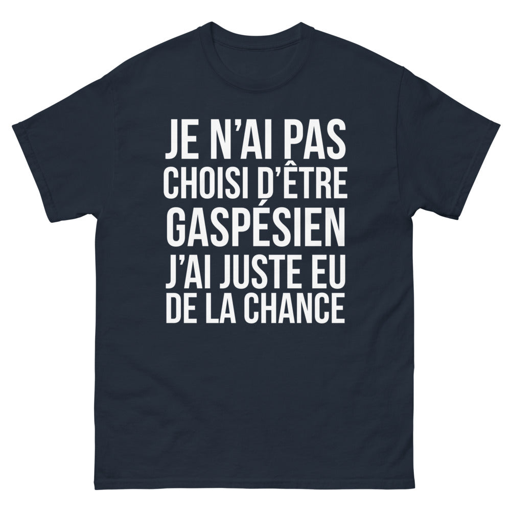 T-shirt Gaspésien marine - fierté et chance