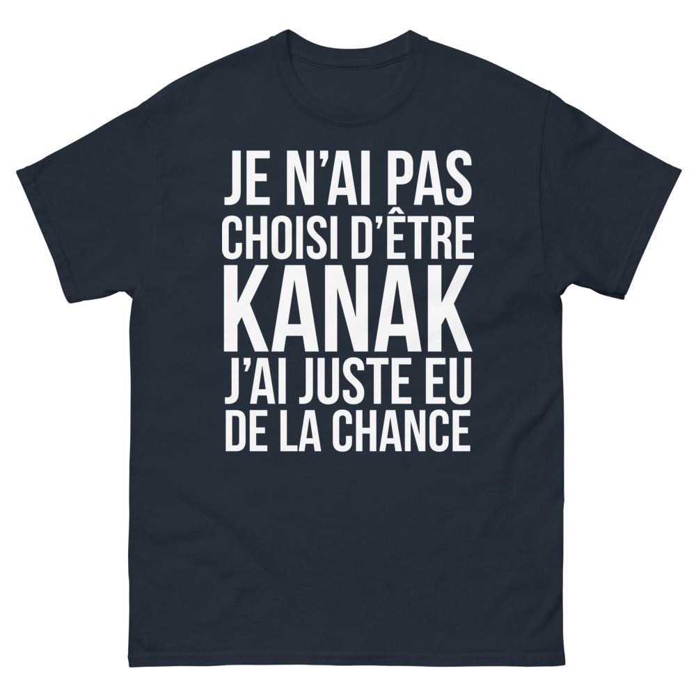T-shirt Kanak bleu marine - j'ai juste eu de la chance