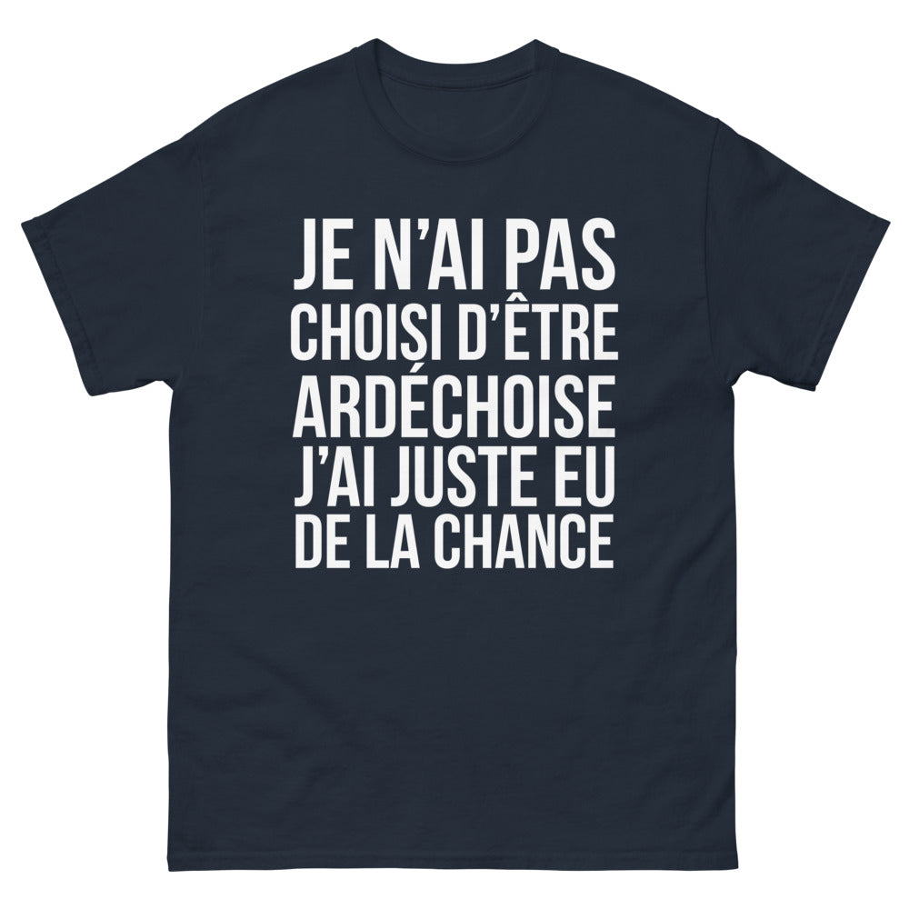 T-shirt Ardèche bleu marine - Je n'ai pas choisi d'être Ardéchoise
