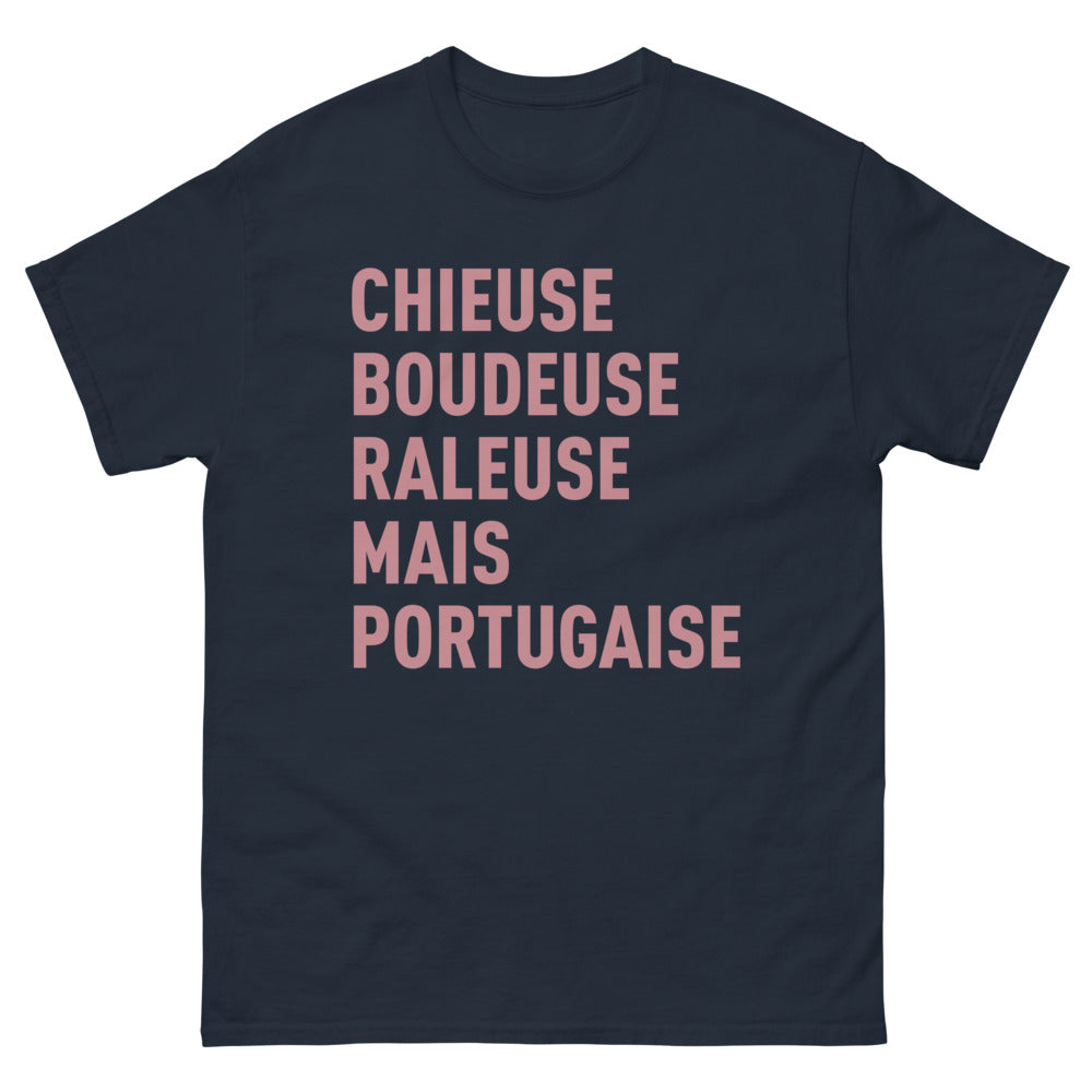 T-shirt Portugaise marine - râleuse au cœur fier
