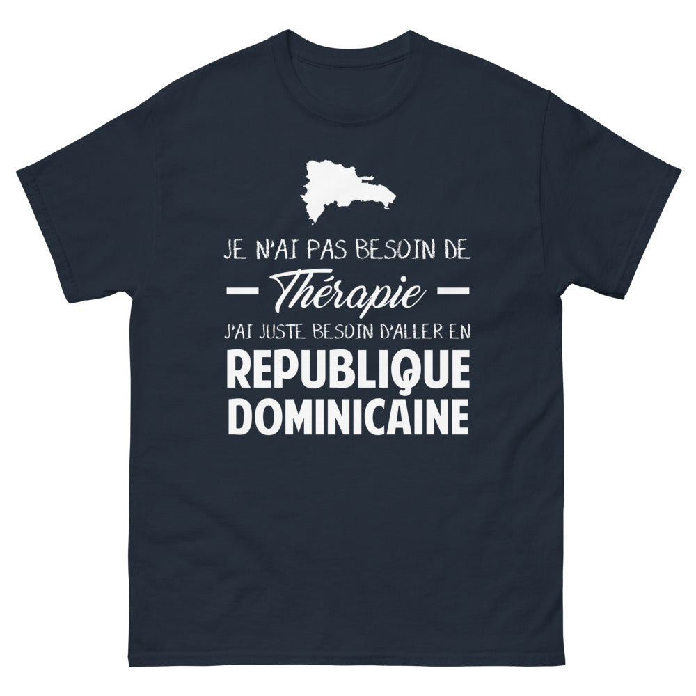 T-shirt République dominicaine marine - Pas besoin de thérapie