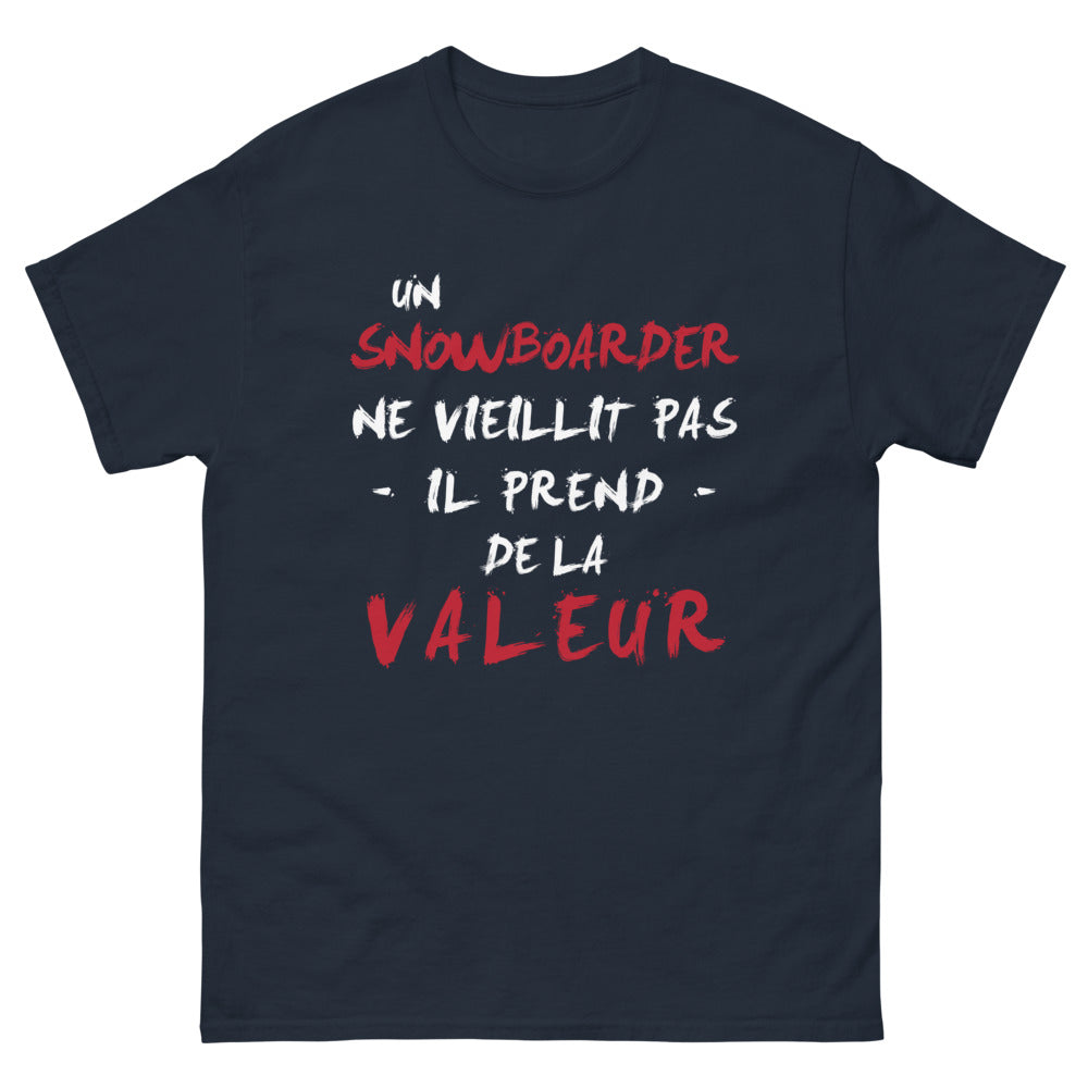 T-shirt snowboarder marine - sagesse des pistes