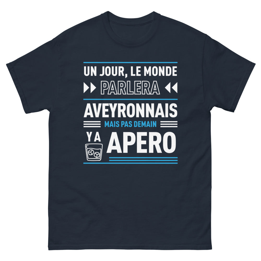 T-shirt Aveyronnais marine - Un jour le monde parlera aveyronnais