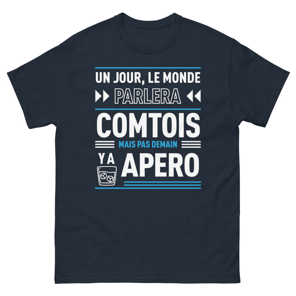 T-shirt Comtois marine - Un jour le monde parlera comtois