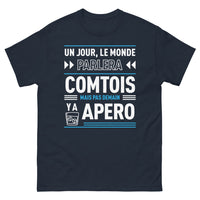 Thumbnail for T-shirt Comtois marine - Un jour le monde parlera comtois
