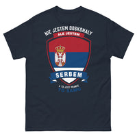 Thumbnail for T-shirt Serbie marine face - je ne suis pas parfait mais je suis Serbe