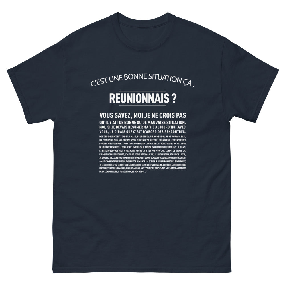 T-shirt Réunionnais marine - humour quotidien