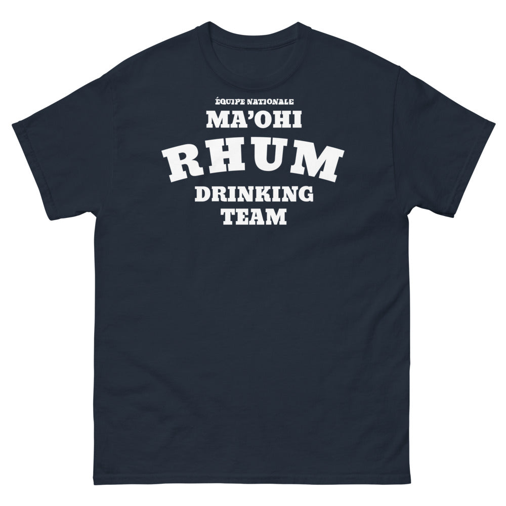 T-shirt Maohi marine - Équipe rhum drinking team