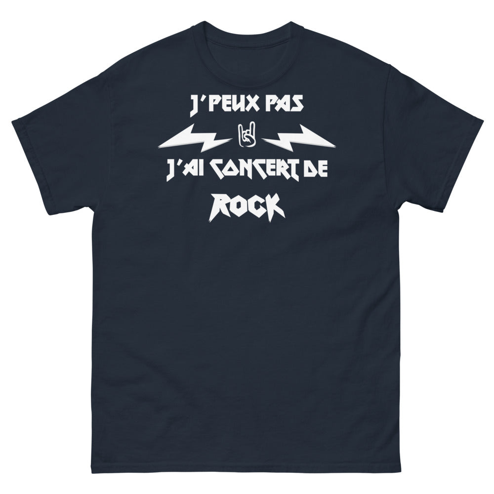 T-shirt rock bleu marine - Je peux pas, j'ai concert de rock