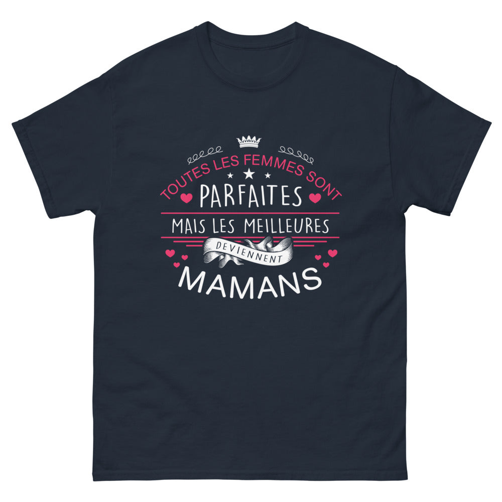T-shirt Maternité noir dos - Toutes les femmes parfaites mais les meilleures deviennent mamans