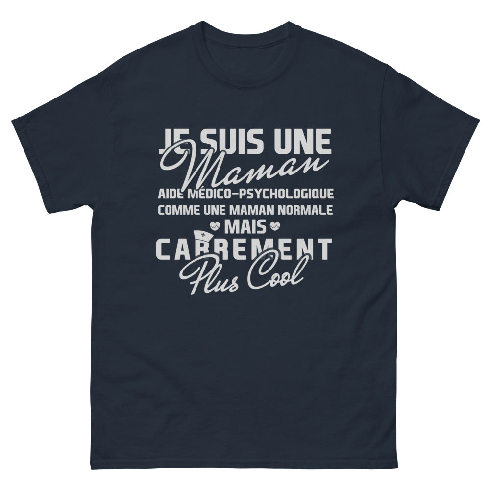 T-shirt aide médico-psychologique marine - maman héroïne du quotidien