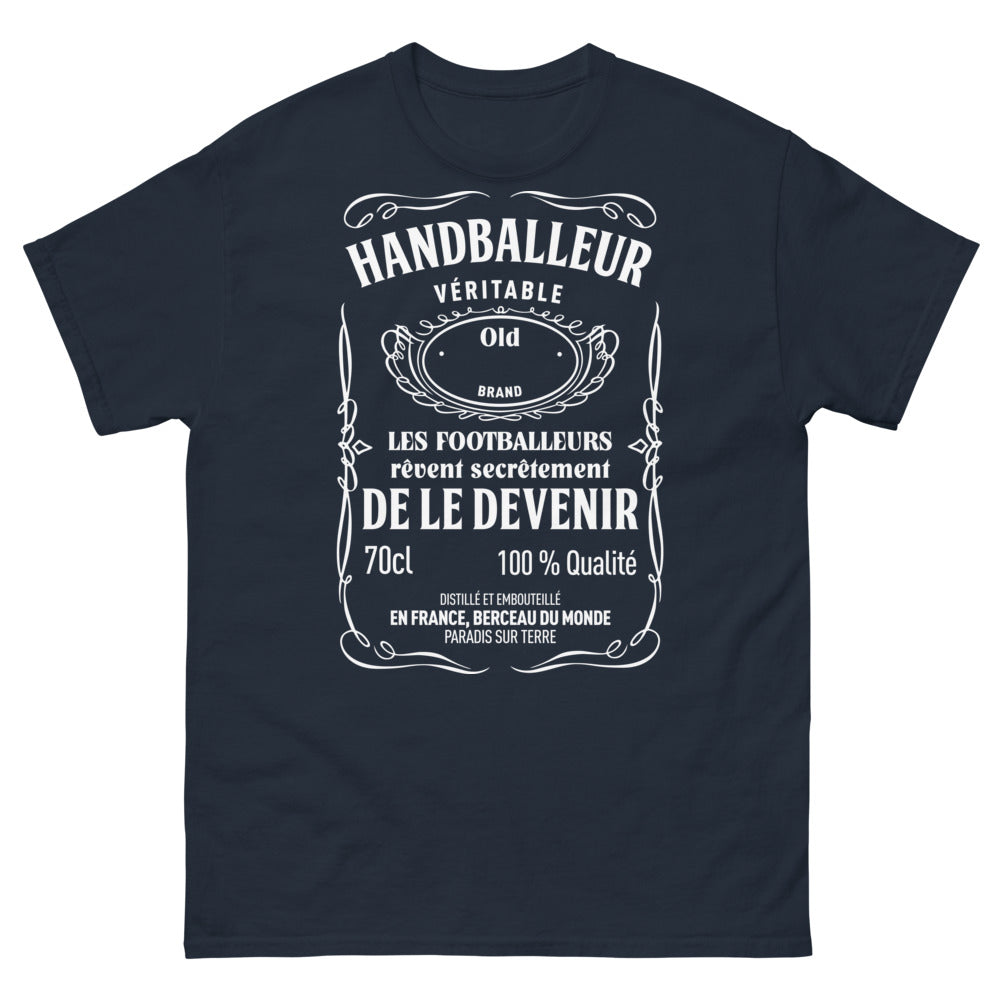 T-shirt Handballeur Véritable marine - humour handball et football