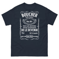 Thumbnail for T-shirt Univers Boucherie Française marine - Véritable Boucher N°01