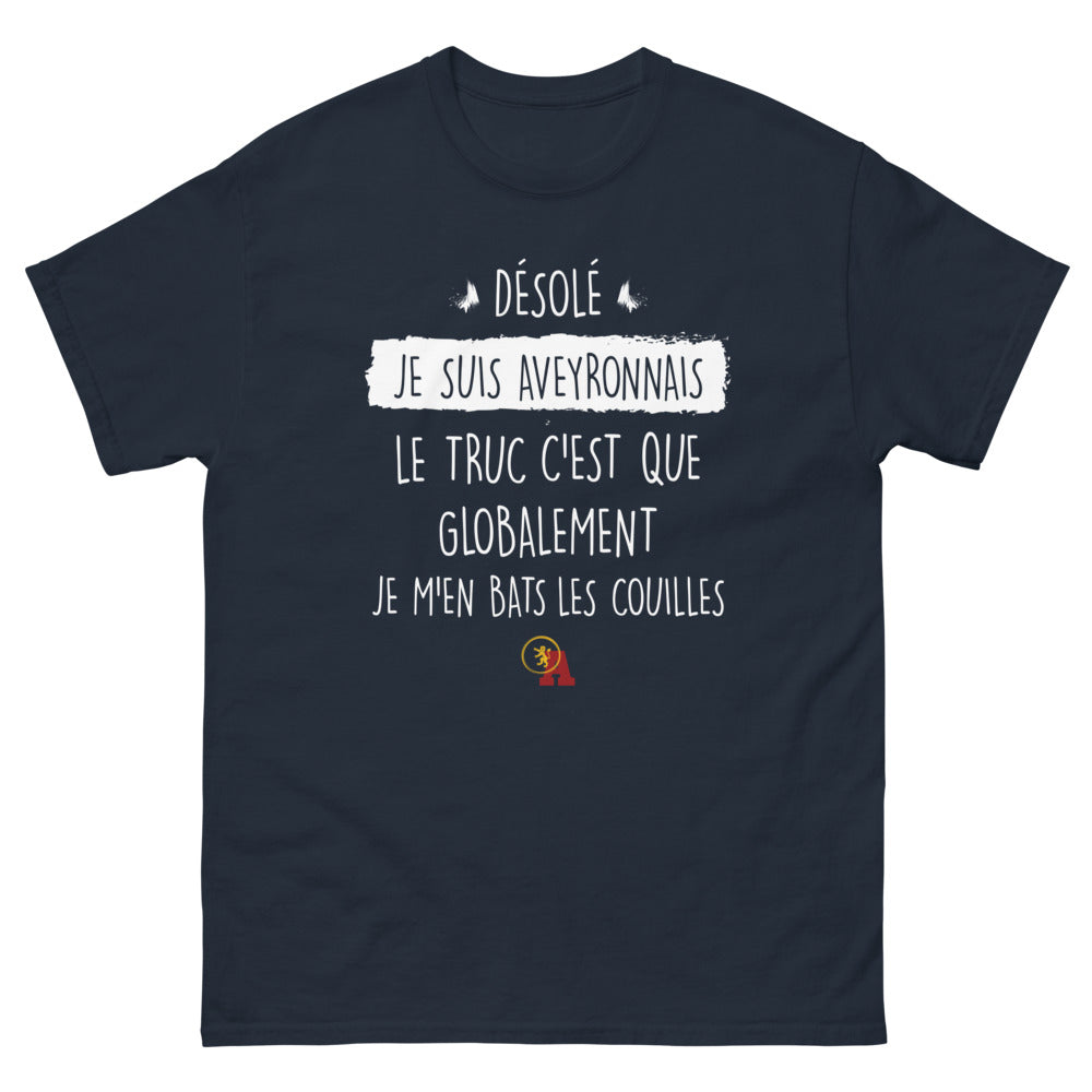 T-shirt Aveyron marine - Désolé, je suis aveyronnais