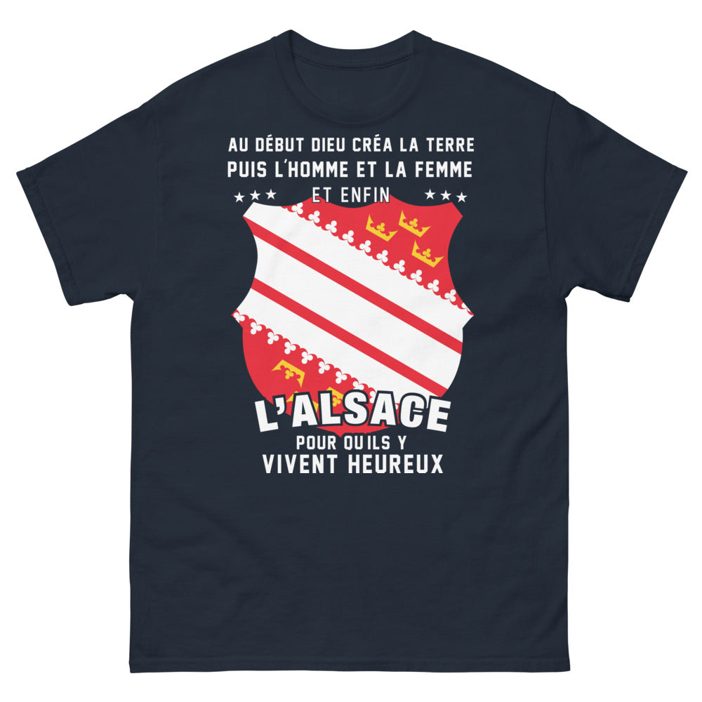 T-shirt Alsace marine - Dieu créa l'Alsace