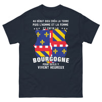 Thumbnail for T-shirt Bourgogne marine - Au début, Dieu créa Bourgogne