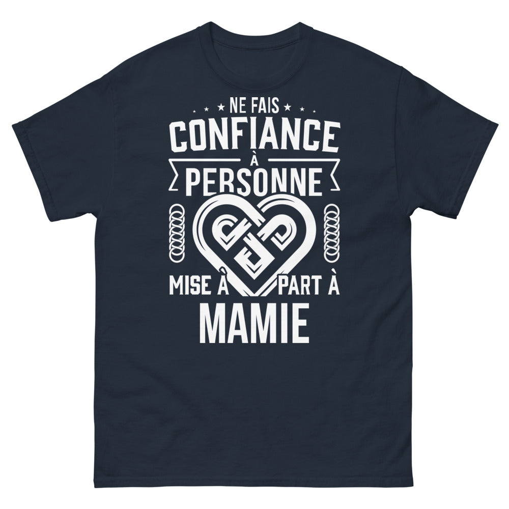 T-shirt Mamie et sagesse bleu marine - Ne fais confiance à Mamie