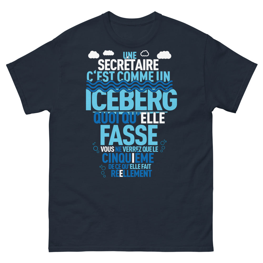 T-shirt secrétaire marine - iceberg humour discret
