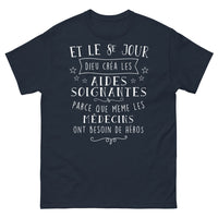 Thumbnail for T-shirt aide-soignante marine - Les héros du 8ème jour