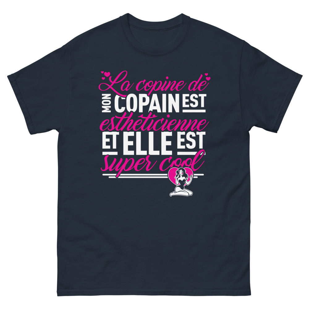 T-shirt esthéticienne marine - La copine de mon copain est esthéticienne et elle est super cool